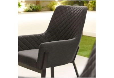 Nova Genoa Fabric 6 Seat Rectangular Dining Set Dark Grey