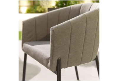 Nova Edge Fabric 6 Seat Rectangular Dining Set Light Grey
