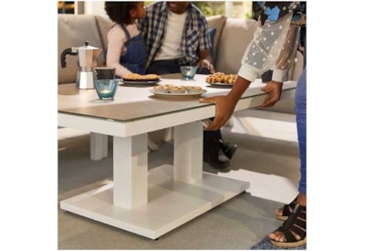 Nova Compact Vogue Corner Dining Set & Rising Table White