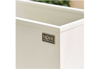Nova  Rectangular Aluminium Planter  Small  White