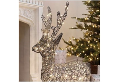 Rattan Reindeer Grey With 120 Leds 100cm (N3830TWW) Rattan Reindeer Grey With 120 Leds 100cm (N3830TWW)