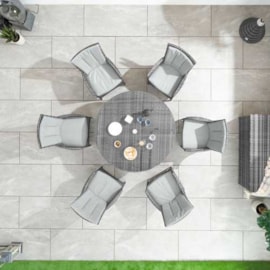 Nova Sienna 6 Seat Dining Set 1.3m Round Table Grey