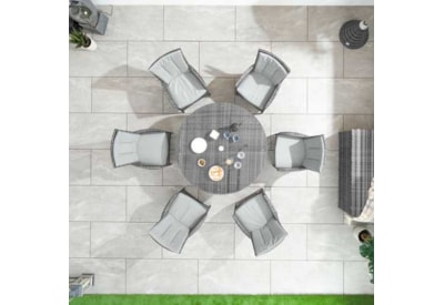 Nova Sienna 6 Seat Dining Set 1.3m Round Table Grey