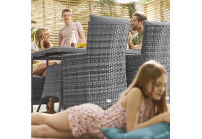 Nova Sienna 6 Seat Dining Set 1.5m x 1m Rectangular Table Grey