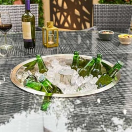 Nova Sienna 10 Seat Rattan Dining Set & Ice Bucket 1.8m Round Table Grey