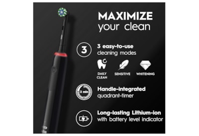 Oral B Pro3500 Rechargeable Toothbrush With Travel Case - Black Oral B Pro3500 Rechargeable Toothbrush With Travel Case - Black