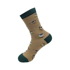 Eco Chic Beige Wild Birds Bamboo Socks 4-8 Eco Chic Beige Wild Birds Bamboo Socks 4-8