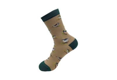 Eco Chic Beige Wild Birds Bamboo Socks 4-8 Eco Chic Beige Wild Birds Bamboo Socks 4-8