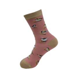 Eco Chic Pink Wild Birds Bamboo Socks 4-8 (SK03PK)