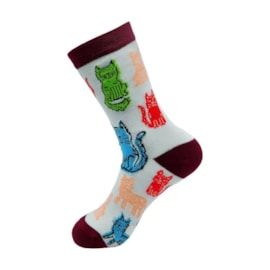 Eco Chic White Cats Bamboo Socks 4-8 Eco Chic White Cats Bamboo Socks 4-8