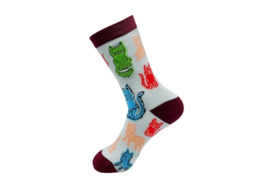 Eco Chic White Cats Bamboo Socks 4-8 Eco Chic White Cats Bamboo Socks 4-8