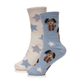 Ladies 2pk Novelty Brushed Chenille Socks Ladies 2pk Novelty Brushed Chenille Socks