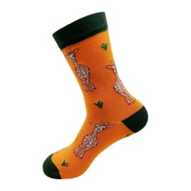 Eco Chic Orange Giraffes Bamboo Socks 4-8 Eco Chic Orange Giraffes Bamboo Socks 4-8