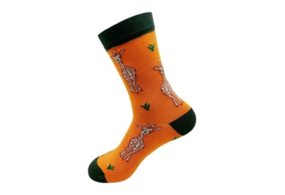 Eco Chic Orange Giraffes Bamboo Socks 4-8 Eco Chic Orange Giraffes Bamboo Socks 4-8