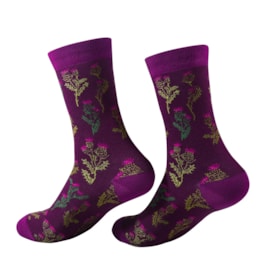 Eco Chic Purple Thistle Bamboo Socks 4-8 Eco Chic Purple Thistle Bamboo Socks 4-8