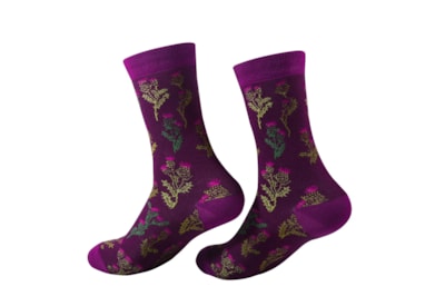 Eco Chic Purple Thistle Bamboo Socks 4-8 Eco Chic Purple Thistle Bamboo Socks 4-8