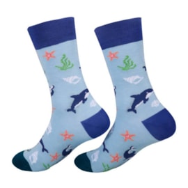 Eco Chic Blue Orca Bamboo Socks 4-8 Eco Chic Blue Orca Bamboo Socks 4-8