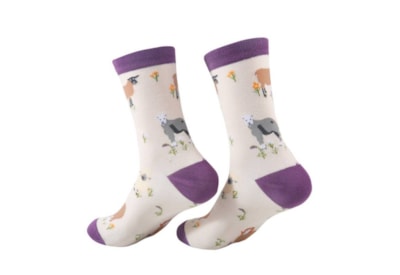 Eco Chic Beige Sheep Realism Bamboo Socks 4-8 Eco Chic Beige Sheep Realism Bamboo Socks 4-8