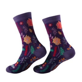 Eco Chic Purple Lush Floral Bamboo Socks 4-8 Eco Chic Purple Lush Floral Bamboo Socks 4-8