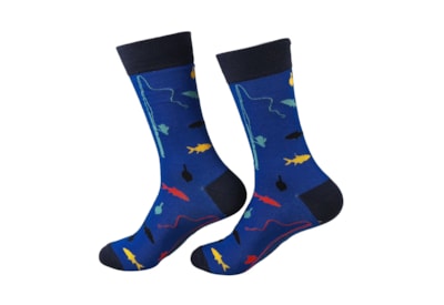 Eco Chic Navy Fishing Bamboo Socks 6-11