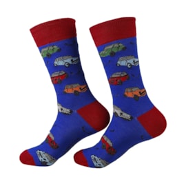 Eco Chic Blue Minicar Bamboo Socks 6-11