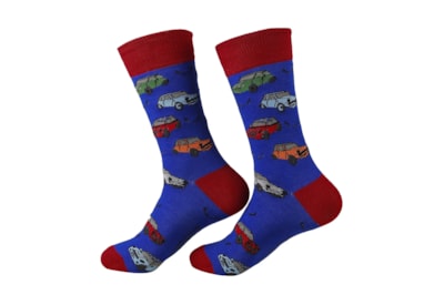 Eco Chic Blue Minicar Bamboo Socks 6-11