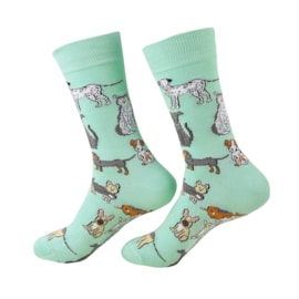 Eco Chic Blue Dogs Bamboo Socks 6-11 Eco Chic Blue Dogs Bamboo Socks 6-11