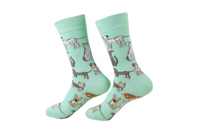 Eco Chic Blue Dogs Bamboo Socks 6-11 Eco Chic Blue Dogs Bamboo Socks 6-11