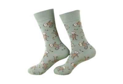 Eco Chic Green Monkeys Bamboo Socks 6-11