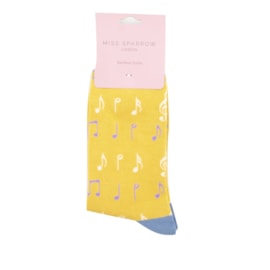Miss Sparrow Music Socks Yellow
