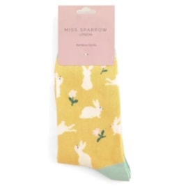 Miss Sparrow Bunnies & Daisies Socks Light Yellow Miss Sparrow Bunnies & Daisies Socks Light Yellow