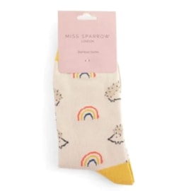 Miss Sparrow Hedgehog & Rainbow Socks Silver (SKS432SILVER)
