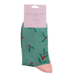 Miss Sparrow Bamboo Socks Holly Sprigs Green Miss Sparrow Bamboo Socks Holly Sprigs Green