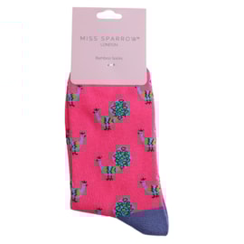 Miss Sparrow Bamboo Socks Peacock Hot Pink Miss Sparrow Bamboo Socks Peacock Hot Pink