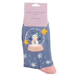 Miss Sparrow Bamboo Socks Snow Globes Denim Miss Sparrow Bamboo Socks Snow Globes Denim