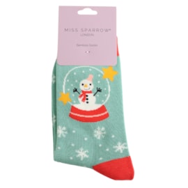 Miss Sparrow Bamboo Socks Snow Globes Green Miss Sparrow Bamboo Socks Snow Globes Green