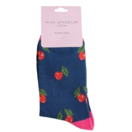Miss Sparrow Cherries Socks Navy Miss Sparrow Cherries Socks Navy