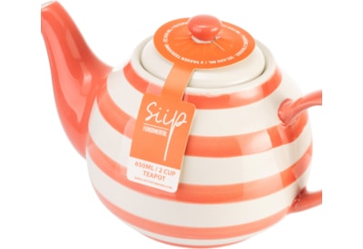 Siip Wide Horizontal Stripe 2 Cup Teapot Red (SPTPHWIDRED2)
