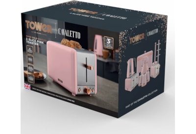 Tower Cavaletto 2 Slice Toaster Pink / Rose Gold (T20036PNK)