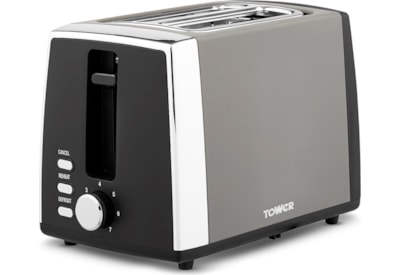 Tower Ash 2 Slice Toaster Grey Tower Ash 2 Slice Toaster Grey