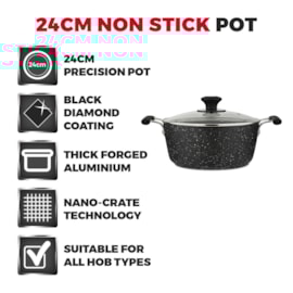 Tower Precision Non Stick Stock Pot 24cm Tower Precision Non Stick Stock Pot 24cm