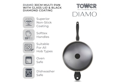 Tower Diamo Multi Pan w Lid 30cm Tower Diamo Multi Pan w Lid 30cm