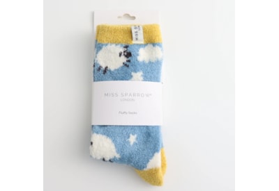 Miss Sparrow Fluffy Socks Sleepy Sheep Denim