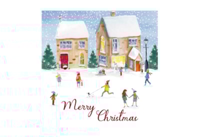 12pk Xmas Village White Kraft Cards 12pk Xmas Village White Kraft Cards