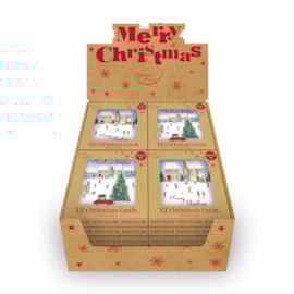 12pk Xmas Village White Kraft Cards 12pk Xmas Village White Kraft Cards