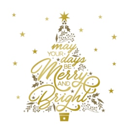 6pk Merry & Bright Embossed Cards