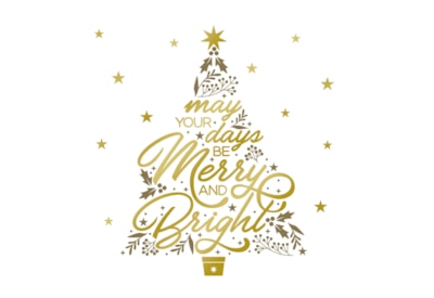 6pk Merry & Bright Embossed Cards