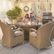 Nova Heritage Leeanna 6 Seat Dining Set & Fire Pit 1.5m Round Table Willow