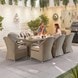 Nova Leeanna 8 Seat Dining Set & Fire Pit 2m x 1m Rectangular Table Willow