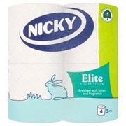 Nicky Elite Toilet Roll White 4pk Nicky Elite Toilet Roll White 4pk